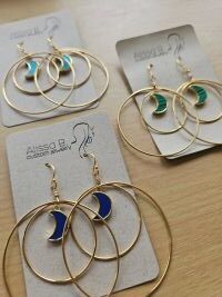 turquoise moon earrings