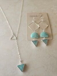 Amazonite triangle lariat